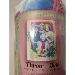 Golden Girls Blanket "STAY GOLDEN" 46" x 60" Throw Blanket NEW NWT Franco